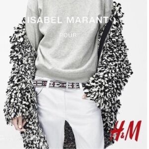 Isabel Marant H&M Black & White Cardigan Sweater Small